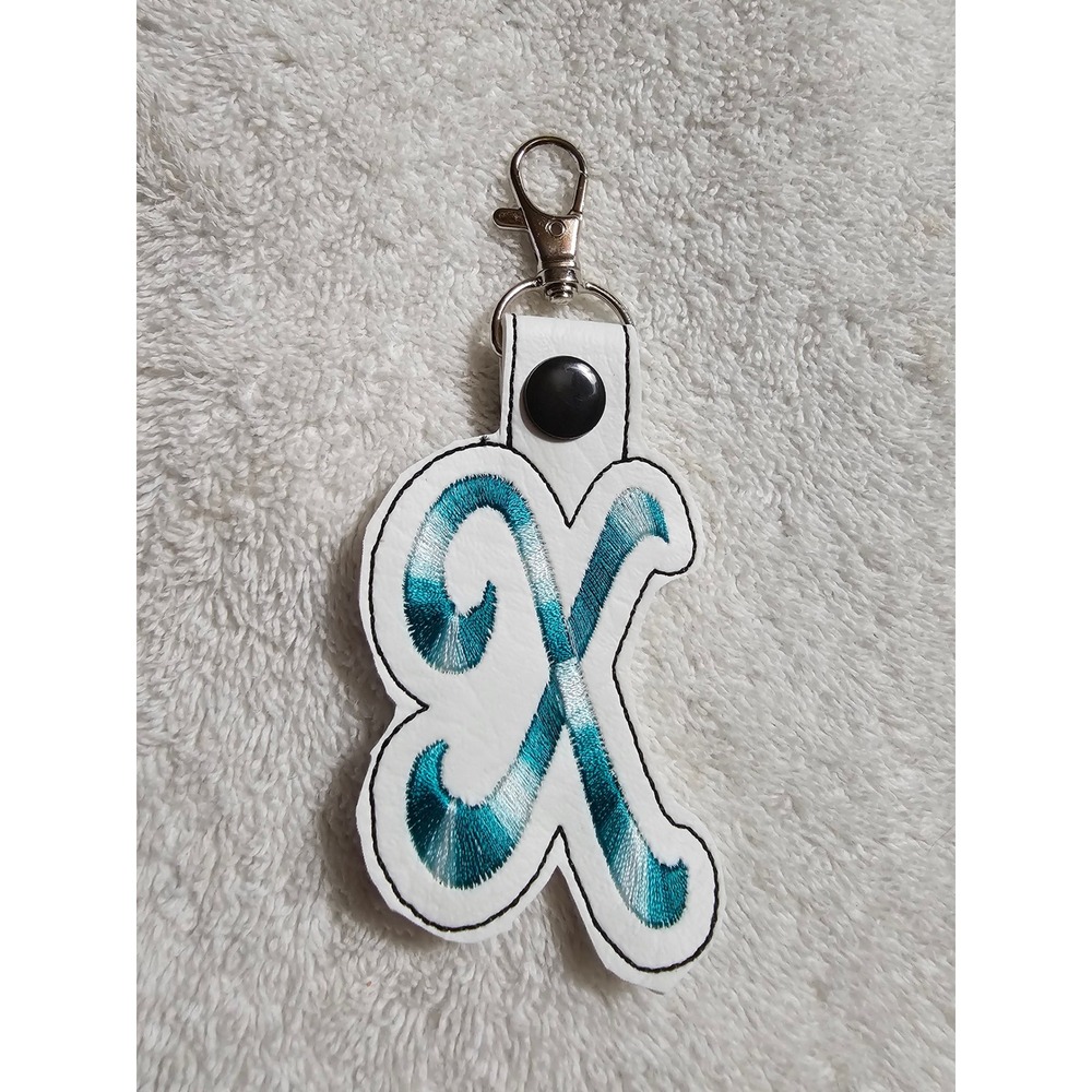 Letter X‎ Keychain Initial Keyring Bag Charm Monogram Purse Accessory